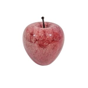 Vintage Red Marble Apple Paperweight Teacher Plastic Stem 3.5"